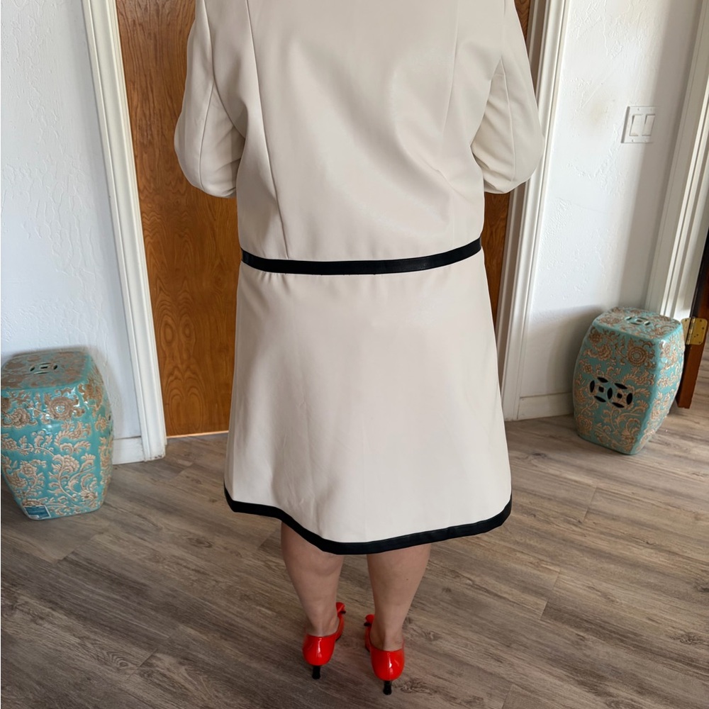 STYLEWE Cream Midi Dress with Black Contrast Trim - Picture 4 of 7